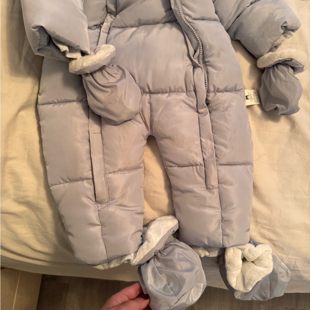 Cozy Baby Snowsuit in Light Gray